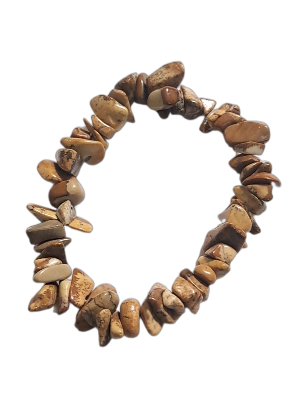 Natural Brown Jasper Chip Stretch Bracelet NWOT